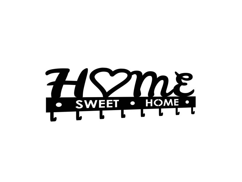 Metalowy Wieszak na ubrania - Home Sweet Home 02